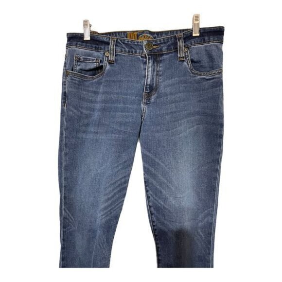 Kut From The Kloth Women's Skinny Jeans Distressed Mid Rise Denim Blue Size 10 - Picture 2 of 7